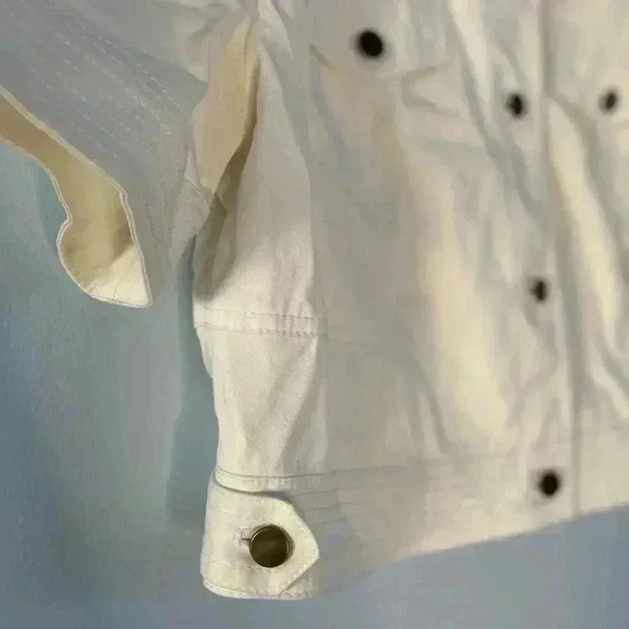 Cache Cropped Blazer Jacket Off White Size Medium M - Picture 3 of 9